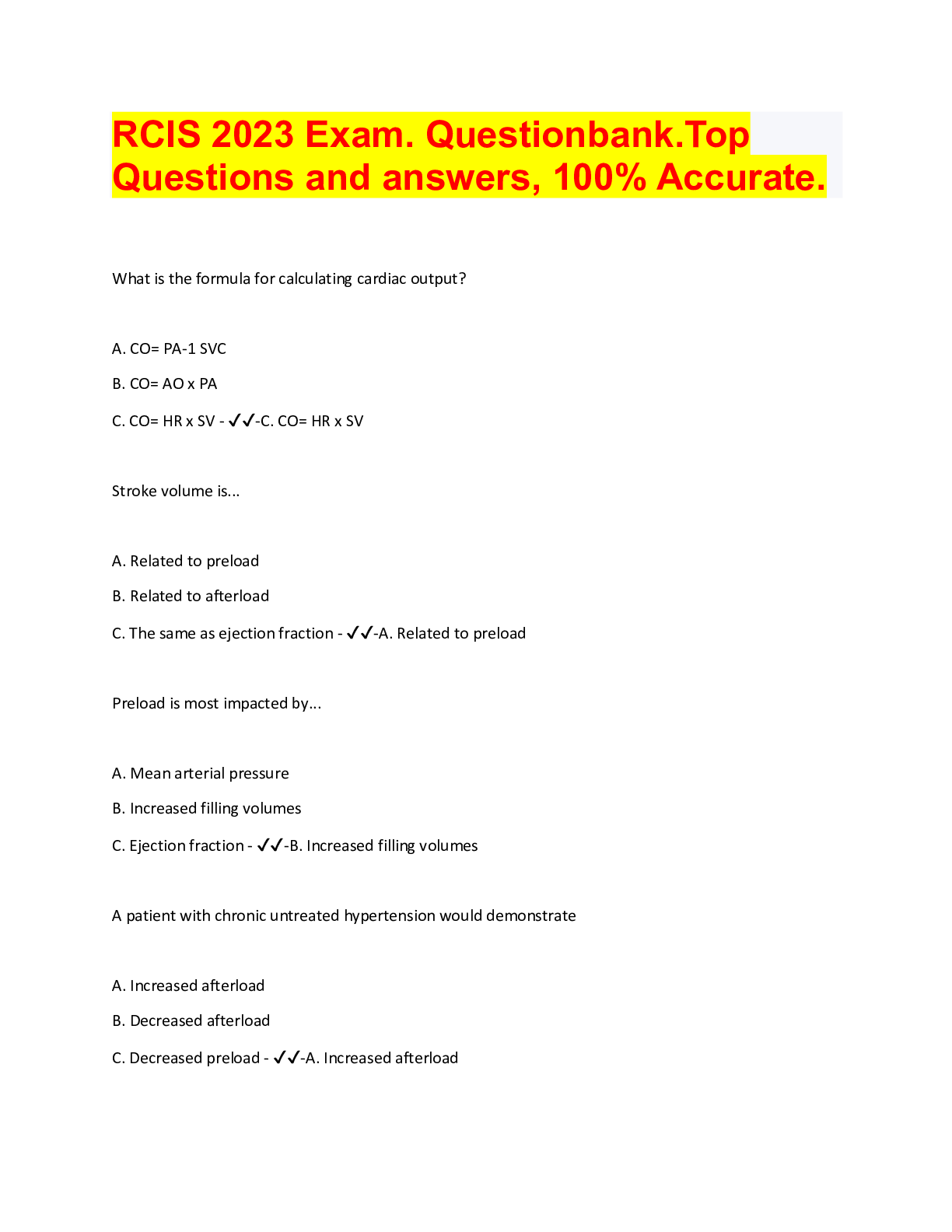 Preview image for RCIS 2023 Exam. Questionbank.Top  Questions and answers, 100% Accurate.